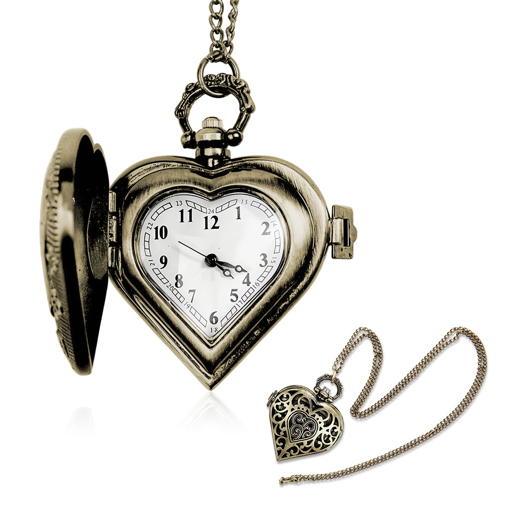 SANNIDHI Pocket Watch for Women Men Vintage Metal Heart Shaped Pendant Necklace Pocket Watch Retro Stainless Steel Chain Necklace Pocket Watch Anniversary Birthday Gifts for Women, Girls, Wife SANNIDHI Pocket Watch for Women Men Vintage Metal Heart Shaped Pendant Necklace Pocket Watch Retro Stainless Steel Chain Necklace Pocket Watch Anniversary Birthday Gifts for Women, Girls, Wife